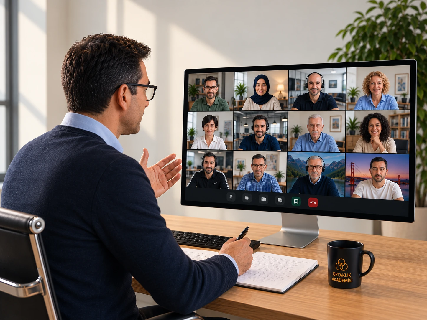 Online ortaklık yönetimi eğitimi video görüşmesi